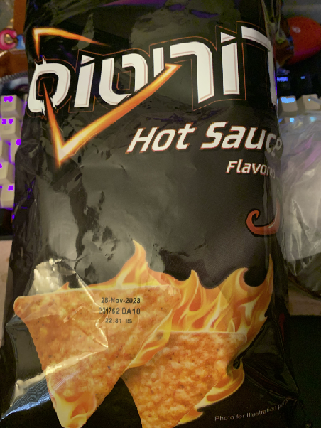 A bag of Hot Sauce flavor Doritos