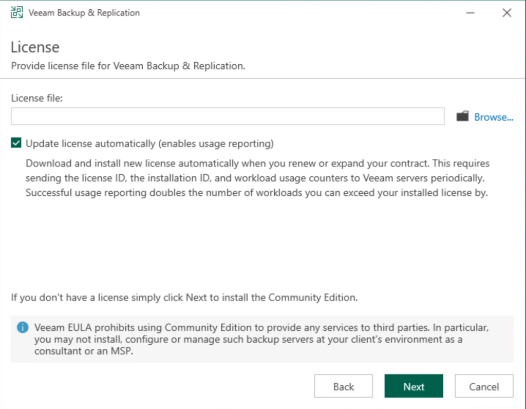 Type in your license key Veeam emailed you here.